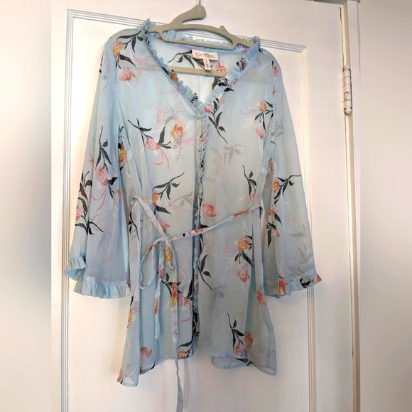 Jessica Simpson Tops - Jessica Simpson Sheer Floral Maternity Blouse Top, Sz. SMALL